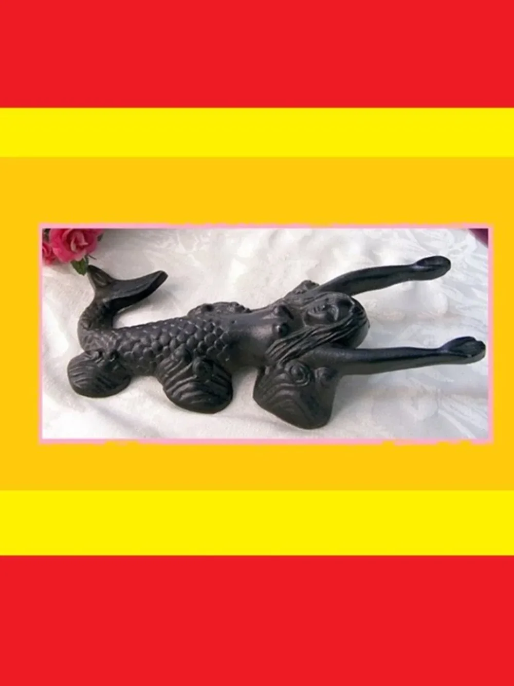 Black Cast Iron Mermaid Indoor Doorstop 2